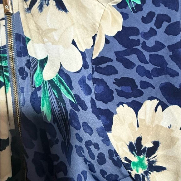 JM Collection Blue Patterned Jacket 1/4 Zip - Picture 2 of 4